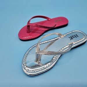 Kid's Pink and Silver Sandals